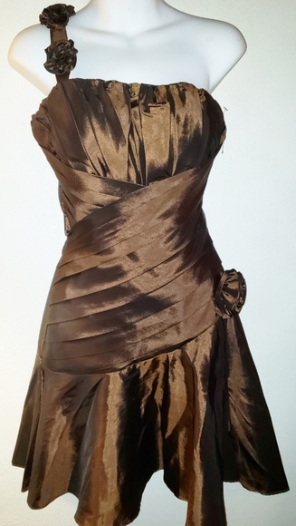 Shireen ruffled one shoulder evening mini dress XS - Picture 3 of 4